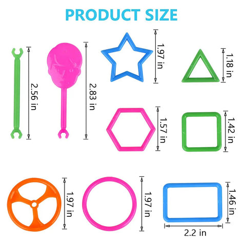 1054 Pieces Building Blocks Set For Creative STEM Learning Interlocking Construction Toy Kit For Kids shape measurements