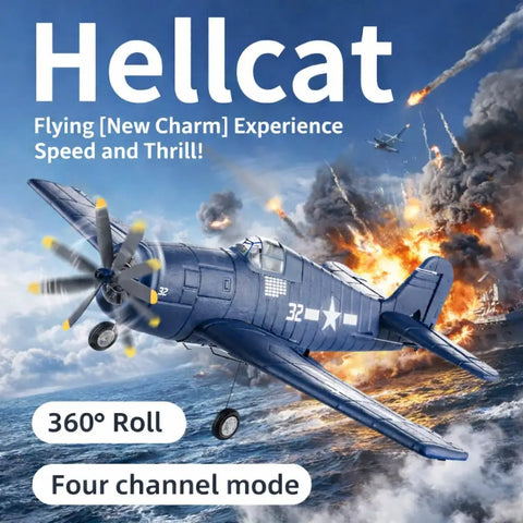 Realistic F6F Hellcat Inspired RC Plane For Adults And Beginners With 2 4GHz Remote Control