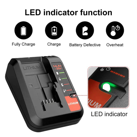 Heavy Duty Fast 2A 20V Lithium Battery Charger For Black And Decker 20V Tools And Porter Cable 20V Tools with LED indicator