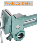 Heavy Duty 3.5 Inch Parrot Vise Multi Angle Swivel Workbench Clamping Tool With Reliable Locking Jaw Grip Rock Solid Flex, close-up view.