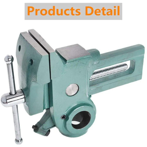 Heavy Duty 3.5 Inch Parrot Vise Multi Angle Swivel Workbench Clamping Tool With Reliable Locking Jaw Grip Rock Solid Flex, close-up view.