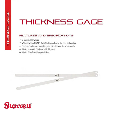 Tempered Steel Thickness Gauge Feeler Stock With Rounded Ends For Carpenters And Home Improvement, 0.50mm Thickness, 12 Inch Length