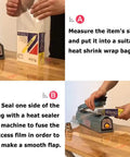 Using Top Tier Heat Shrink Wrap Bags Bundle with heat sealer to prepare items for sealing and packaging.