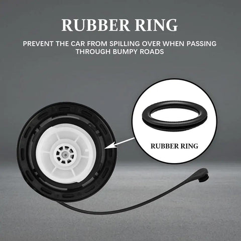 Close-up of rubber ring in a gas cap replacement for Dodge Ram 1500 2500 3500 Charger and Challenger, automotive fuel tank cap cover.