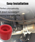 Beefed Up Polyurethane Body Mount Bushing Kit with Metal Ring for 1981 to 1987 Chevy and GMC trucks, red component close-up