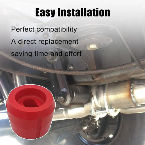 Beefed Up Polyurethane Body Mount Bushing Kit with Metal Ring for 1981 to 1987 Chevy and GMC trucks, red component close-up