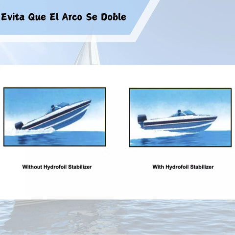 Hydrofoil Stabilizer With Whale Tail For Small Outboard Motors And Outdrives, Boosts Handling And Thrust, Slashes Planing Time, Keeps Your Boat On Plane At Low Speed, Fits 8 To 40 HP Outboards Including 9.9 15 20 25 30 40 HP, Silver