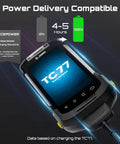 Rapid Charge Car Charger Cable For TC7x Series Barcode Scanners Delivers A Full Charge From Empty To One Hundred Percent In About Four To Five Hours On The Go And In Vehicle Ready showing TC77 scanner charging progress.