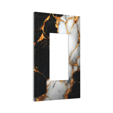 Fresh Black Gold Marble Decorative Outlet Covers And Single GFCI Switch Plates One Gang Rocker Wall Accents, stylish wall plate.