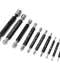 10Pcs Thread Plug Gauges Double End Through Stop Hand Measurement Tool For Metric Threads, assorted sizes in a set