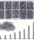 800 Pcs Self Tapping Screws Assortment Set With Flat Head Phillips Drive M2 Stainless Steel Metal Machine Screws Kit in plastic box