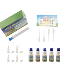 10ml Soil Testing Kit For Gardeners And Farmers: Fast NPK Readings with reagents, test tubes, and color chart for soil evaluation.