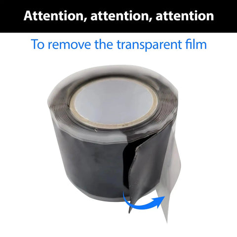 Self Fusing Silicone Tape 1 Inch Wide By 10 Feet Long Pack Of 2 Rolls Waterproof Leak Seal Tape partially unrolled