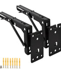 Built Tough Heavy Duty 10 Inch Folding Shelf Brackets 2 Pack Detachable Wall Mount Braces for RV Garage Kitchen with screws.