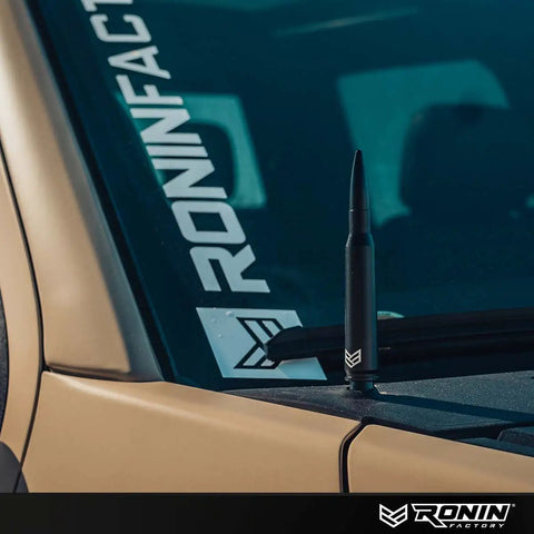 Beefy 50 Cal Bullet Antenna For Ford F Series F150 F250 F350 Super Duty Raptor Bronco 2021 2022 2023 And Ram 1500 installed
