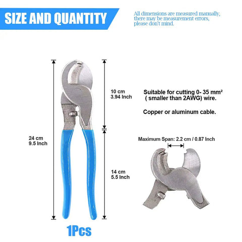 Pro Grade 2 Piece Wire Crimping Tool Kit With Cable Cutter Terminal Crimper For Cu And Al Lug Crimping Ratchet Electrician Pliers