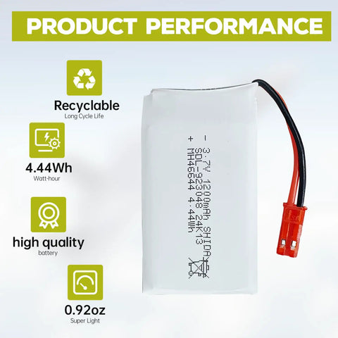 5 Pack 3.7V 1200mAh 30C LiPo Battery With 5in1 Charger JST Plug For T04 T05 T25 V2400HD V2450FPV V2450GPS X900 X9TW RC Quadcopters