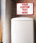Customizable Aluminum Weatherproof Metal Sign White Red Danger Horizontal Street Sign Personalize Text For Indoor Outdoor Use 10x7 Inches Durable Yard Safety Sign mounted on brick wall