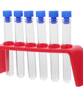 Red Plastic Six Hole Test Tube Rack And Holder For Upright Tubes Burette Stand Secure Lab Organization And Stable Support