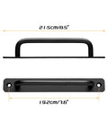 2 Pack Aluminum Alloy Sliding Barn Door Handles With Mounting Plates Black Finish 8.5 Inch Total Length 192 Mm Hole Center