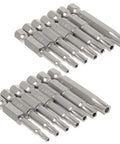 Straight Up Durable 14 Piece Torx Security Star Screwdriver Bits Set Built Like A Tank With S2 Steel Slick 5 Point Tip For Power Drills Zero Slip Grip Top Shelf Heavy Duty Tool Kit Two Inch Long, displaying 14 S2 steel bits.