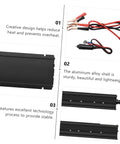 Heavy Duty Car Power Inverter With Led Digital Display And Us Plug For Vehicle And Home Use Aluminum Alloy Shell lightweight design with cable connections.