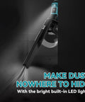 Cordless Handheld Vacuum Cleaner 5 In 1 With 500W High Power Motor 46 CFM Turbo Suction HEPA Filtration cleaning dark corner