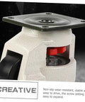 Heavy Duty Swivel Caster Set With Easy Adjustable Leveling Feet For Workbenches And Machine Tools close-up of adjustable mounting plate.