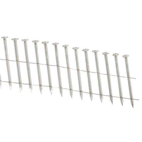 Heavy Duty 3600 Count Stainless Coil Siding Nails Two And A Half Inch Ring Shank 15 Degree Small Cap Coil Nails in coil