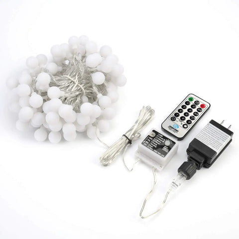 Color Changing Easter Globe String Lights 39.37 Ft with 120 LEDs, 11 Modes, remote control and timer components displayed