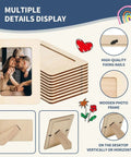 Front view of Picture Frame Painting Craft Kit For 4x6 Photos, 10 Unfinished Wooden Frames, shown with display option details