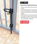 Padlockable Drop Bolt With Padlock Storage For Square Post Metal Gates 24 Inch Length Prevents Dragging And Dropping With Retention Grooves