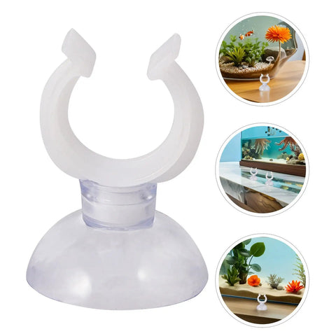 Ditch The Hassle And Get These 50pcs White Aquarium Air Hose Clamps With Rock Solid Suction Cups for secure grip.