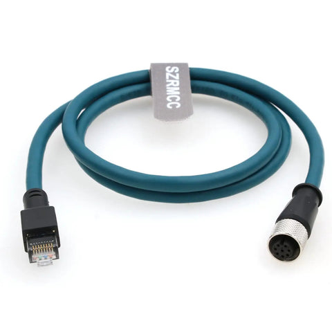 8 Pin M12 Female To RJ45 Ethernet Cable Cat 6A High Flex Waterproof Industrial Networking Cable for Automation 1m coiled view