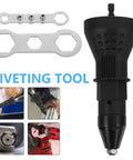 Versatile Electric Riveting System Plus Nut Shooter Adapter, Ultra Quiet Cordless Drill Conversion Kit For Fastening Auto Ac And Home Projects With Durable Heavy Duty Build, black drill attachment