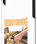 Down Right Killer Woodturning Finish Chisel And Lathe Tool Set Inside Sturdy Travel Case With Heavy Duty Carbide Blades And Secure Mounts That Slays Hardwood Curves For Any Dedicated Shop Rat, phone case design with woodturning graphic.