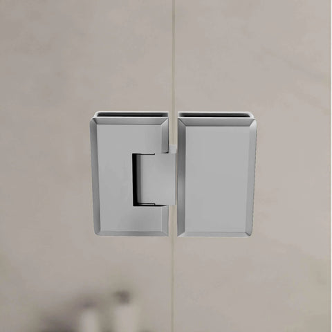 Heavy Duty Adjustable Glass To Glass Shower Door Hinge 180 Degree Solid Forged Brass With Satin Chrome Finish four seven sixteenths inch