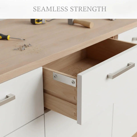 Heavy Duty Steel L Shaped Corner Brace Reinforcement Bracket For Furniture Fix Cabinet Support on drawer joint.