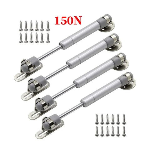 4 Pack Hydraulic Gas Spring Cabinet Door Supports For Kitchen Cabinets With 150N Lift And Smooth Open And Close, Includes Hardware