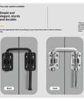 ZOMMRFVG 1Set Non Perforated in black and steel options, showcasing sturdy latches for door or fence use.
