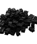 Rock Solid Solar Cable Clamps And Wire Clips For PV Panels, 100 UV rated black plastic clips for securing cables.
