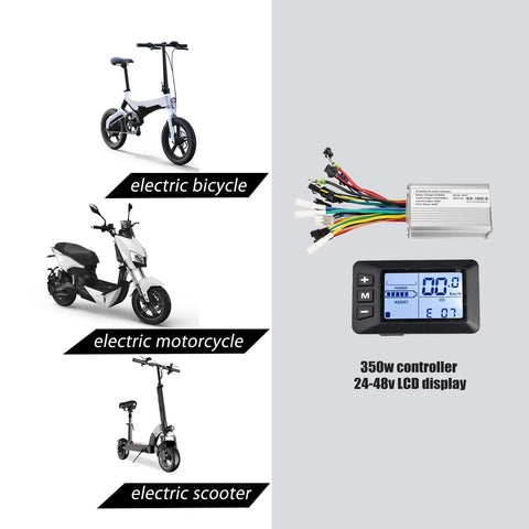 Electric Bike Controller Kit 24V 36V 48V 350W Brushless Motor Controller With LCD Display Ride Ready 17A Ebike Speed Controller For Smooth Throttle And Long Range Fits E Bikes And Scooters Ultra Durable Power Management