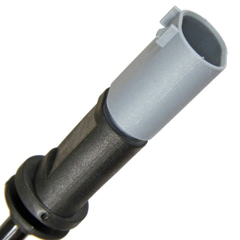 PowerStop SW-1658 brake pad wear sensor close-up: gray plastic housing on black stem