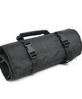 Heavy Duty Badass Multi Pocket Tool Roll Organizer Engineered For Seasoned Tradesmen With 32 Spacious Compartments crafted from reinforced 600D polyester rolled up with buckles.