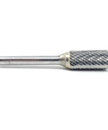 1/2 Inch SA-5 Solid Carbide Cylinder Bur Double Cut for precise deburring and shaping in metalworking projects, side view
