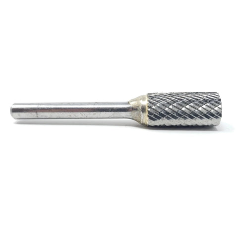 1/2 Inch SA-5 Solid Carbide Cylinder Bur Double Cut for precise deburring and shaping in metalworking projects, side view