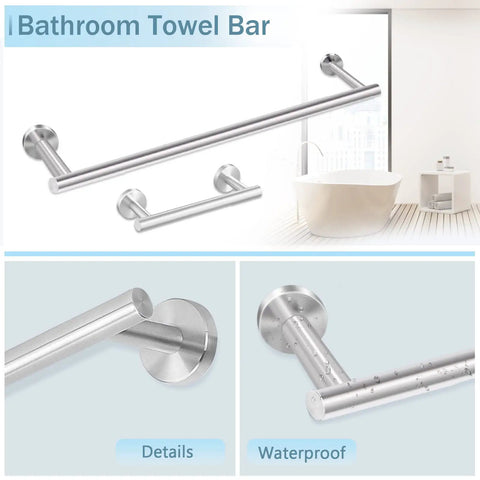 10 Piece Brushed Nickel Bathroom Hardware Set With 24 Inch Towel Bar Towel Ring Toilet Paper Holder And Robe Hook Durable SUS304 Stainless Steel