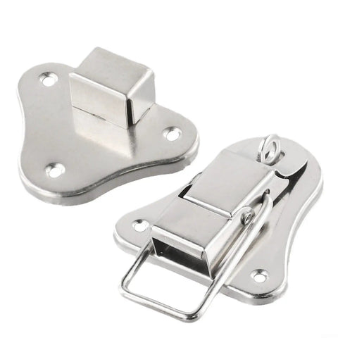Hasp Latch Kit For Jewelry Boxes And Wooden Chests Toggle Hasp Lock Hardware Padlock Ready Fastener, zinc alloy, silver finish