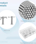 Beefy 122 Pcs Pins Kit With Clevis Pins In M4 M6 M8 Sizes, Cotter Pins In M1.5 M2 M3 And R Clips In M1.5 M2 M3, 304 stainless steel details