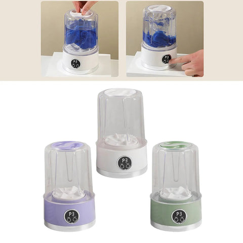 Portable Cordless Laundry Washer With 3000Mah Battery No Sweat Operation For Dorm Rooms And Campout Adventures Hospital Grade Deep Clean Clothes Machine In White 3 color options displayed